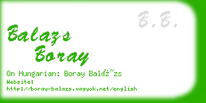 balazs boray business card